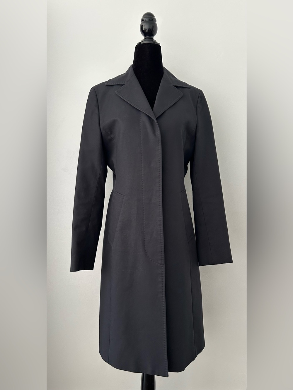 BROOKS BROTHERS Navy Blue Notch Collar Trench Coat - US 2-4
